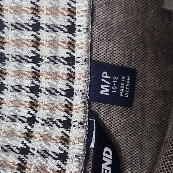 Land's End houndstooth neutral mini skirt size M Womens Beige Black Grey Check - Picture 7 of 11